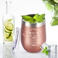 thumbnail image 6 of Inspiration 1952 70th Birthday Gifts for Woman Man Mom Dad Grandmom Aunt Uncle 12 Ounce Double Wall Insulted Rose Gold Stainless Steel Wine Tumbler 70 Years Birthday Present, 6 of 6