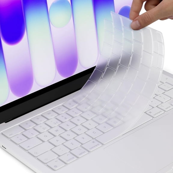 Thin Silicone Keyboard Cover Protector for 13-Inch Laptop Transparent Flexible Membrane White