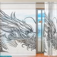 thumbnail image 2 of FREEAMG Hand Drawn Dragon Sheer Window Curtain Panel Drape 55x84 Inch for Living Room Bedroom Kids Room 2 Piece, 2 of 4