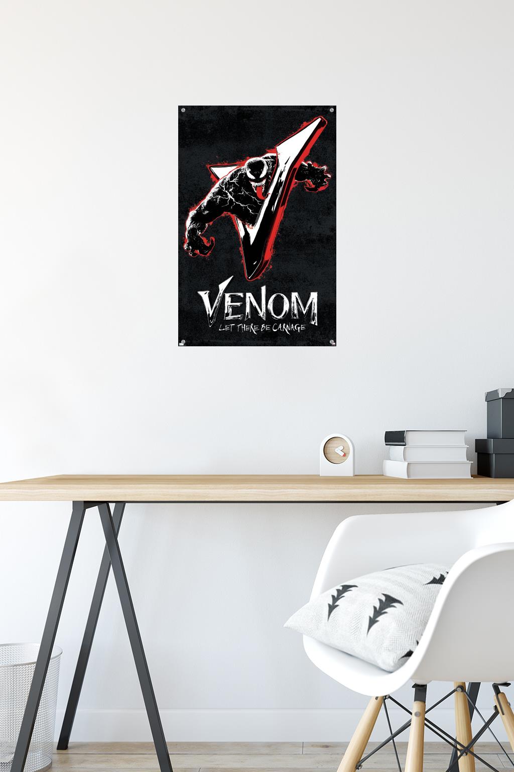 Marvel Venom: Let There be Carnage - V Graphic Wall Poster with Pushpins, 14.725" x 22.375"