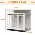 thumbnail image 5 of 43.3 inch Furniture Dogs Wooden Crate Divider,Double Door Dog Kennel with Three Drawers Storages Heavy Duty Decorative Pet House for Large Medium Dogs White, 5 of 10