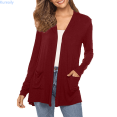 thumbnail image 2 of Kureaily Women's Long Sleeve Open Front Cardigan Casual Loose Lightweight Cardigans With Pockets Lightweight Clothing, 2 of 5
