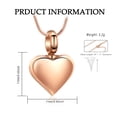 thumbnail image 2 of Small Heart Cremation Urn Necklace for Ashes Stainless Steel Memorial Ash Pendant Keepsake Jewelry, 2 of 6