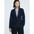 thumbnail image 3 of Free Assembly Women's Single Breasted Denim Blazer, Sizes XS-XXL, 3 of 8