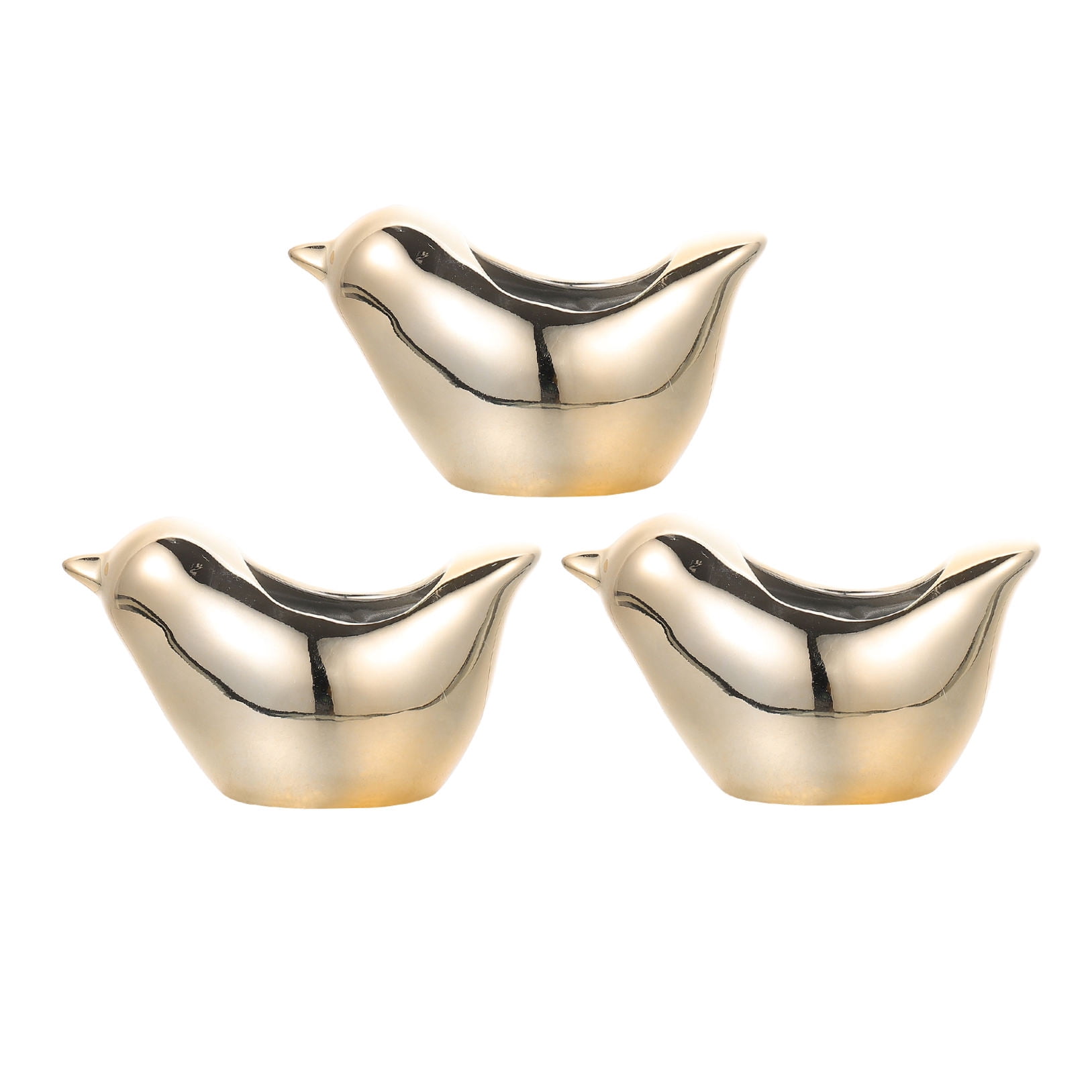 NUOLUX Pot Planter Cartoon Ceramic Flower Pot Golden 3Pcs