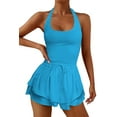 thumbnail image 6 of Women Tennis Dress Workout Sleeveless  Athletic Dress Running Workout Rompers One Piece Outfits Exercise Golf Skorts Onesie Athletic Tennis Dresses Short Jumpsuits for Women, 6 of 11