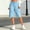 Sky Blue, variant on NAISIBABY Girls Cargo Shorts Size 12, Multi-Pockets Lightweight Elastic Waist Kids Outdoor Bermuda Shorts (4-15T)