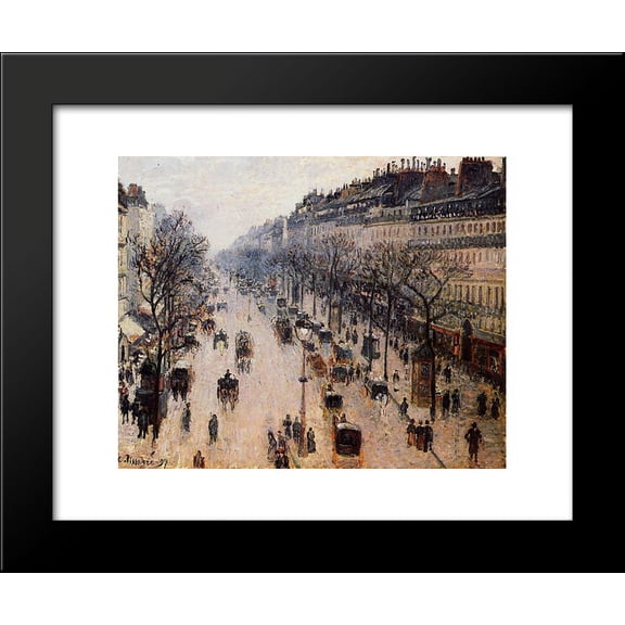 Boulevard Montmartre Winter Morning 20x24 Framed Art Print by Pissarro, Camille