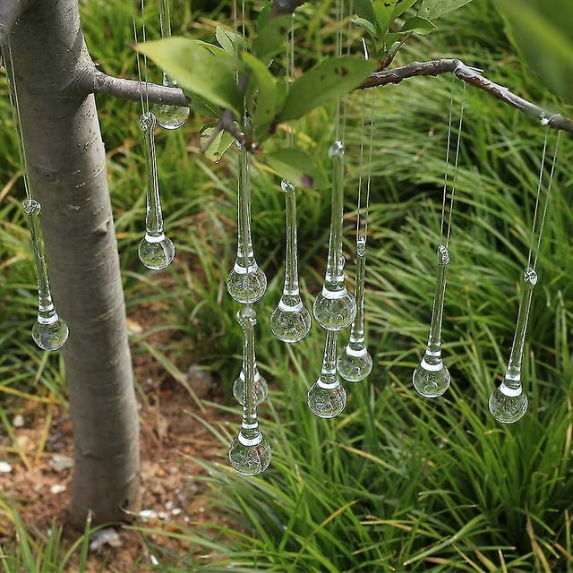 10 Uds. Decoraciones para árboles de Navidad carámbanos gotas de hielo colgantes de cristal para colgar decoraciones navideñas