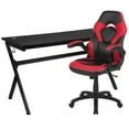 thumbnail image 2 of Emma + Oliver Black/Red Gaming Desk Bundle - Cup & Headphone Holders/Mouse Pad Top, 2 of 14