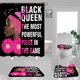 thumbnail image 1 of Juego de 4 cortinas de ducha para niña negra, bailarina inspiradora, mariposa naranja y azul, mujer negra, decoración de baño afroamericana, cortina de ducha de tela impermeable rosa, alfombrilla de, 1 of 3