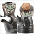thumbnail image 4 of WHAMVOX Ceramic Soy Sauce Dispenser with Wood Detail for Home Use Dark Brown Vintage Japanese Style 7.87 Inches, 4 of 6