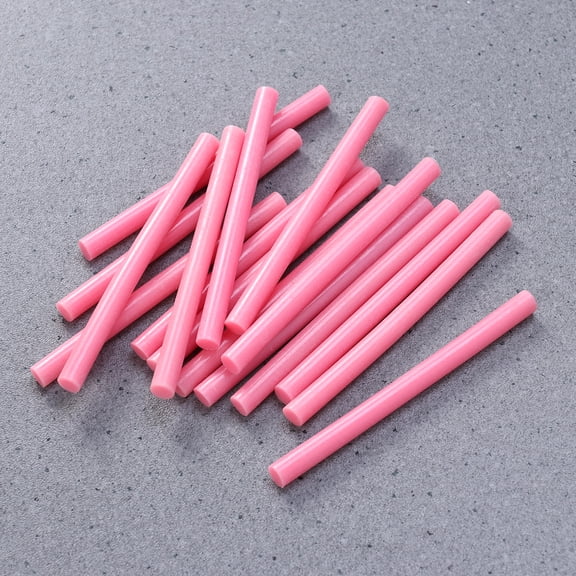 SOPOTUTU 20Pcs Hot Melt Glue Sticks Pink Color Flexible Adhesive for Art Crafts