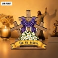 thumbnail image 7 of Wooden Easter Ornament with Scripture – 2D Hollow Design Depicting Resurrection Scene, Tabletop Display for Home Décor, Christian Religious Gift, 7 of 7