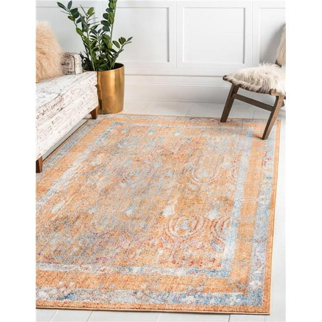 Unique Loom 3143203 8 x 10 ft. Williamsburg Brighton Rectangular Rug, Orange
