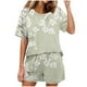 thumbnail image 1 of Conjunto de Pijama de las Mujeres de Moda Casual Color Sólido Casa Manga Corta Cuello Redondo Superior Y Pantalones, Ropa de Salón, 1 of 8