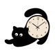 thumbnail image 3 of Reloj de pared silencioso, reloj decorativo que no hace tictac, decoración del hogar, reloj de gato para colgar en la pared 30cmx27cm, 3 of 9