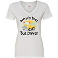 thumbnail image 3 of Inktastic Worlds Best School Bus Driver Women's V-Neck T-Shirt, 3 of 5