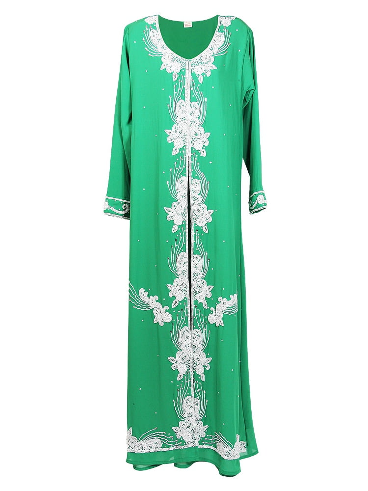 emerald green kaftan dress