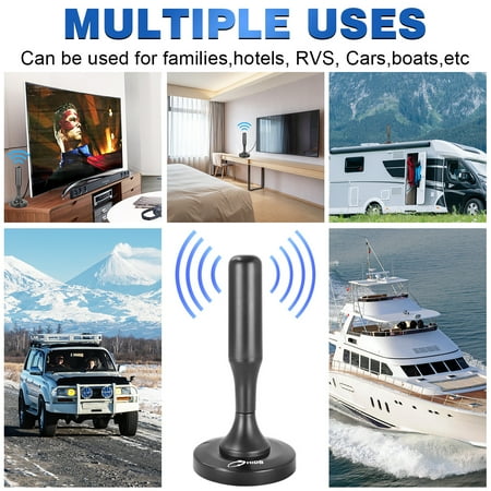 HiDB V421 Indoor TV Antenna with 50m Reception Range, Vhf&Uhf Multi-Directional