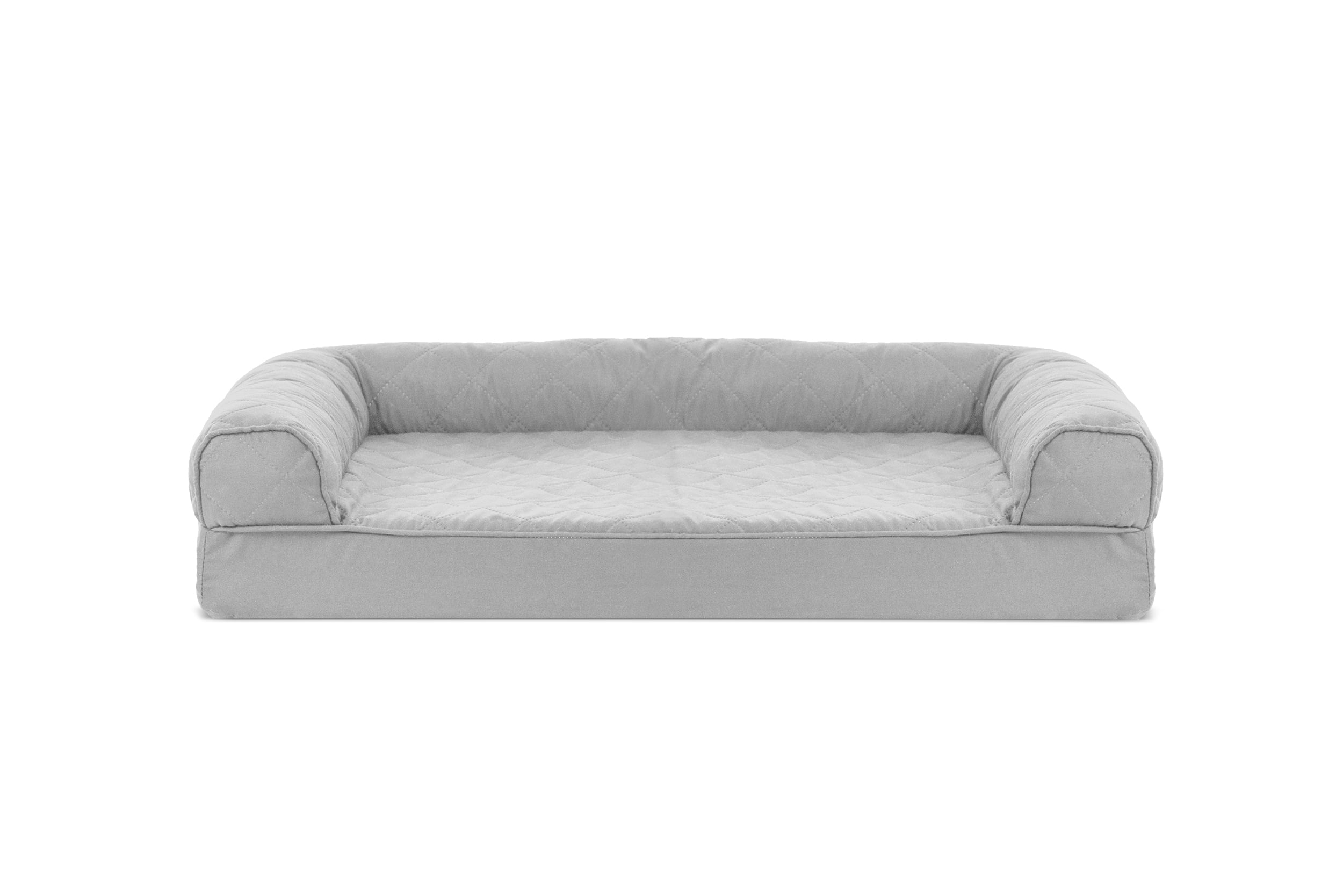 FurHaven Pet Products Quilted Orthopedic Sofa Pet Bed for Dogs & Cats - Silver Gray, Medium