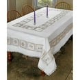 thumbnail image 2 of Emerald Tablecloths With Cutwork And Embroidered Roses Design 70" X 120" - In White, 2 of 2