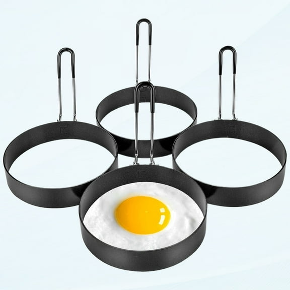 Egg Ring 4 Pack, Stainless Steel Round Egg Cooking Rings Non-Stick Frying Egg Maker Molds, Egg Ring 4inch/10cm
