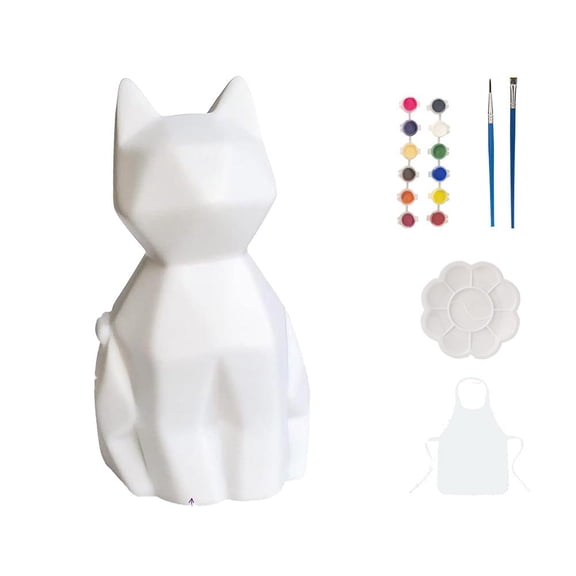 DIY Animal Painted Lamp Craft Kit, Creative Painting Night Light with Resin Model & Paints, Art & Craft Gift for Birthday & Party