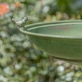 thumbnail image 5 of Zaer Ltd. Ornate Metal Pedestal Style Birdbath with Cast Iron Birds on Rim Full Base (Green), 5 of 8