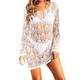 thumbnail image 1 of asddcavvf Cover Ups Hollowed Out Patchwork Beach Bikini Sunblock Plus Size Knitted Smock Woman, 1 of 9