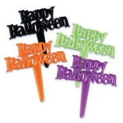 Happy Halloween Pearlized Cupcake Picks - 24 Count - National Cake Supply