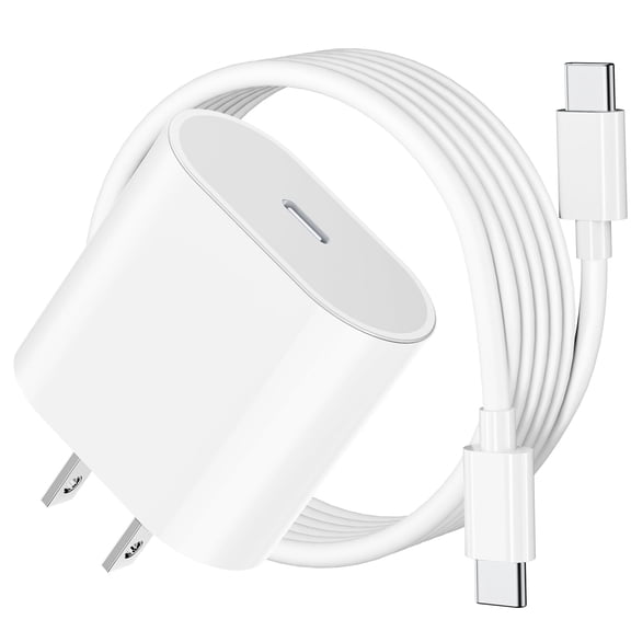 Fu1997 20W USB - C Fast Charger - for iPad Pro (11 - 13 inch), iPad A16/10th Gen, iPad Air (11 - 13 inch)/4th - 5th Gen, iPad mini 6th - 7th Gen - with 6.6ft USB - C Cable
