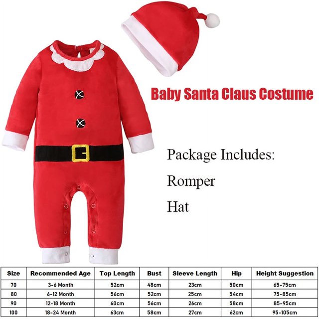 Recién llegado 2024, traje navideño para bebé, mameluco de Papá Noel para bebé, disfraz de elfo de Papá Noel para recién nacido