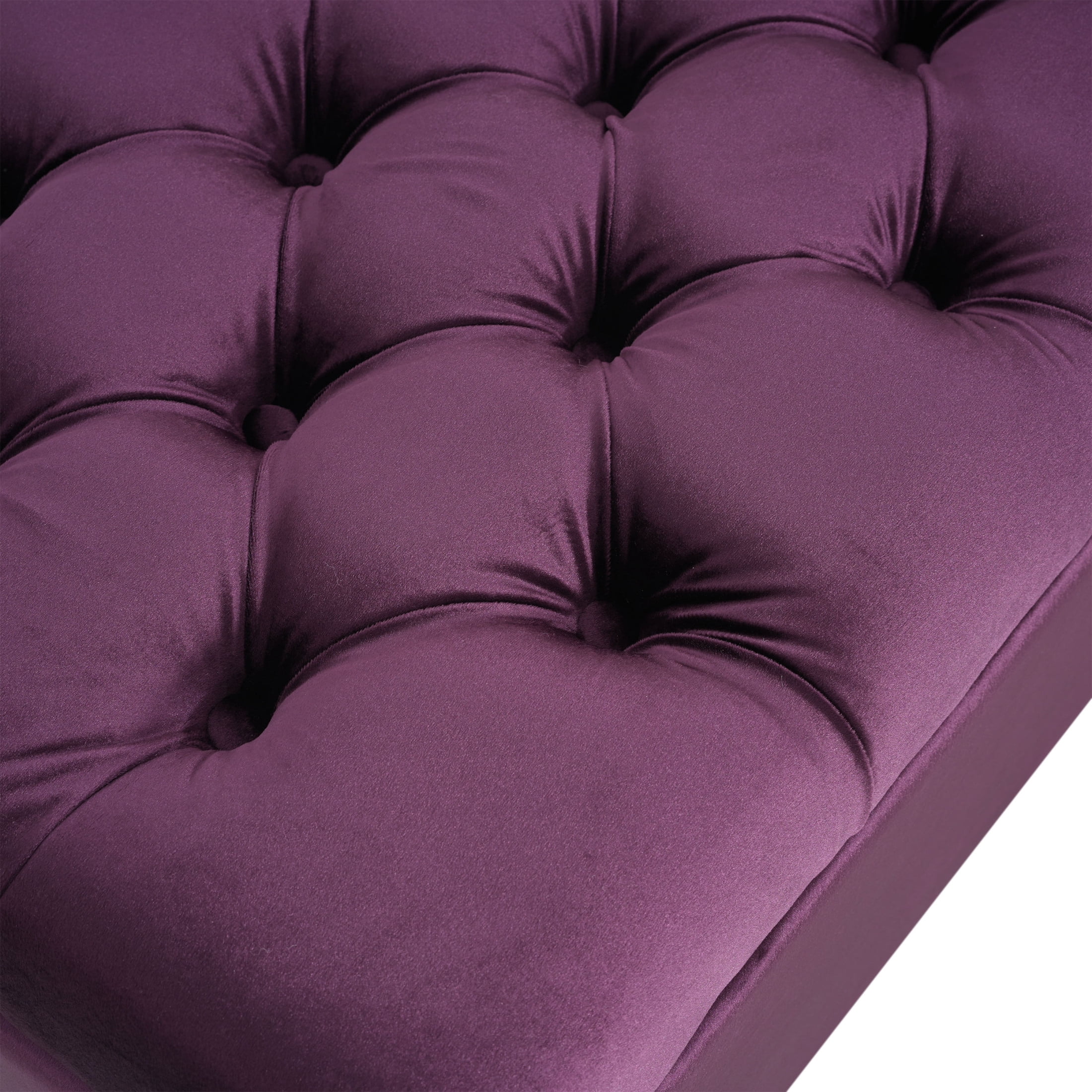 Christopher Knight Home Modern 52" Velvet Storage Ottoman Bench, Button Tufted, Purple