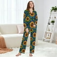 thumbnail image 6 of FORMRS Womens Pajama Set Long Sleeve Top and Pants with Pockets Soft Comfy Lounge Sleepwear, Sizes S-2XL, Blue Art Sunflowers, 6 of 7