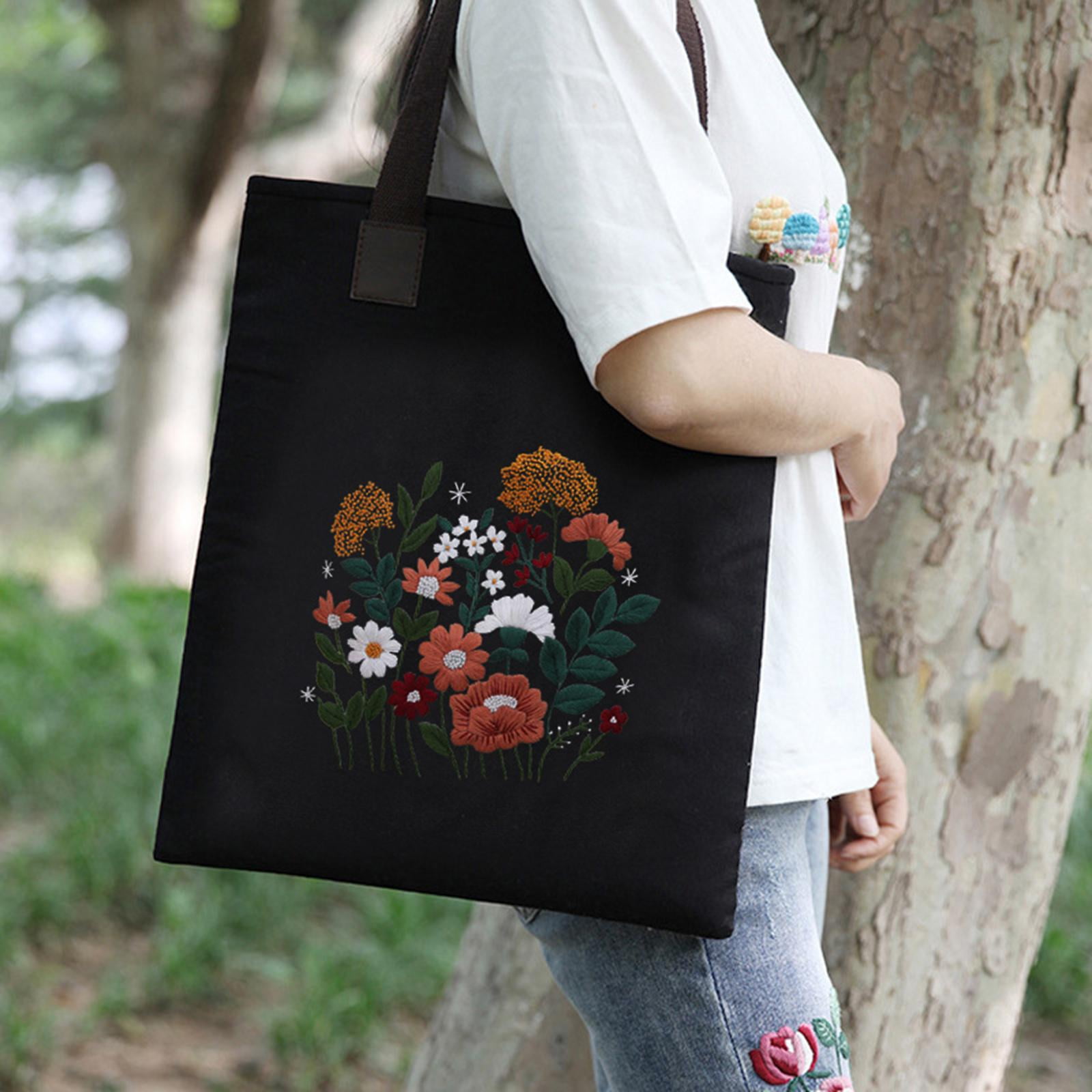 Hand Embroidery Cross Stitch On Tote Bag Cross Stitch Canvas
