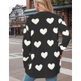 thumbnail image 3 of Cardigan Sweaters for Women Valentine's Day Heart Sweaters Oversized Cable Knit Button V Neck Long Sleeve Fall Fashion Outerwear Coat Alsol Lamesa, 3 of 6
