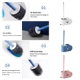 thumbnail image 4 of Bewildely Cabezal de silicona para escobilla de baño, soporte para escobilla de limpieza, drenaje de montaje en pared, accesorios de baño de pie, Suministros de limpieza para el hogar Azul Bewildely HA004575-02B, 4 of 6