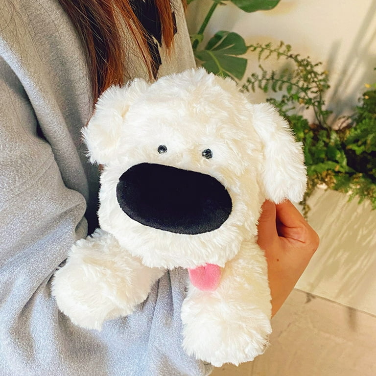 Cute Big Nosed Dog Plush Toy Soft Retractable Tongue Stuffed Animal Toy Birthday Gift