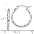 thumbnail image 2 of 14k White Gold Twist Polished Hoop Earrings - 1.3 Grams - Measures 15x20mm Wide 2mm Thick, 2 of 2