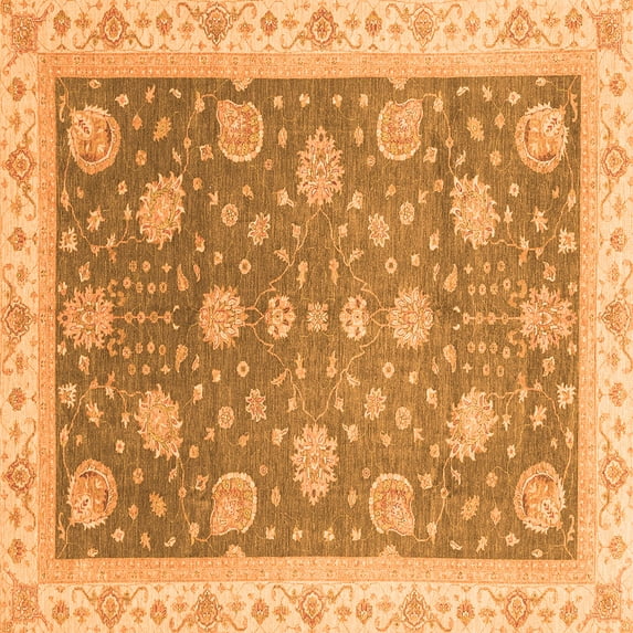 Ahgly Company Indoor Square Oriental Orange Traditional Area Rugs, 6' Square