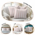 thumbnail image 5 of Throw Pillow Covers 20x20 Inch Set of 2 Pink Stripes Decorative Pillow Covers Pink White Vertical Striped Cushion Cover Pillowcase for Sofa Couch Bed Home Decor, 5 of 9