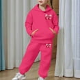 thumbnail image 4 of Byoo Toddler Girls Hoodie Cherry Graphic Pullover Fleece Pocket Sweatshirt Jogger Pants Sweatsuit Sets Casual Sport Tracksuit Set, 4 of 7