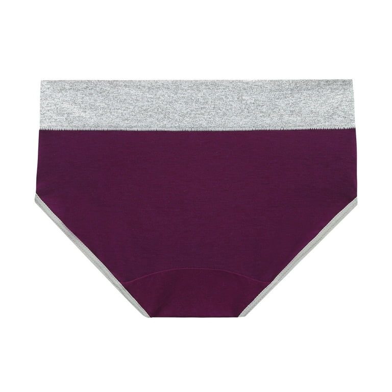 HUPOM Underwear Men Boxer Briefs Underwear For Women In Clothing High Waist  Leisure Tie Banded Waist Purple 2XL 