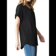thumbnail image 2 of Blusa Informal de Verano para Mujer, de Corta, con Cuello en V, de Punto, Holgada, , Elegante. Negro XL, 2 of 8