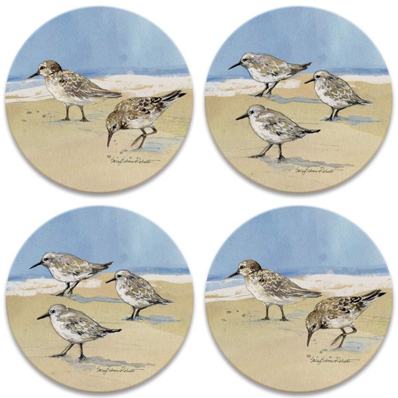 Coasterstone Sandpipers - Juego De 4 Posavasos, Talla Única, Multicolor
