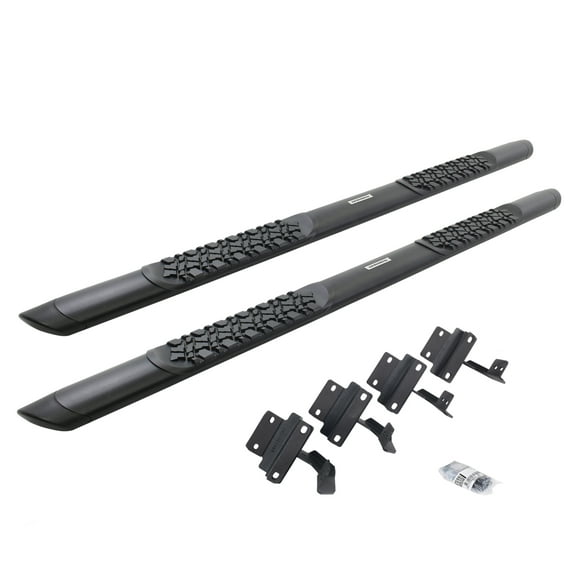 Go Rhino V3417780T V-Series V3 Aluminum Side Steps and Mounting Brackets Kit - Textured Black  For 17-24 F-150, F-250 Super Duty, F-350 Super Duty (Extended Cab Pickup - Leaf)