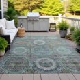 thumbnail image 5 of HomeRoots 630187 9 x 12 ft. Green Charcoal & Purple Geometric Washable Transitional Indoor & Outdoor Rectangle Area Rug, 5 of 9