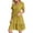 Yellow, variant on Women's Summer Casual Dress V Neck Short Sleeve Flowy Swing Midi Beach Dress Solid Color Button Shirt Dress 2025 Womens Casual Trendy Midi Dresses