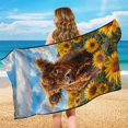 thumbnail image 5 of XYZCANDO Seats Protector Highland Cow Sunflower Towel Cover for Camping Gym Travel, Non-Slip Lightweight Car Seat Cover for Trucks SUV, 5 of 10